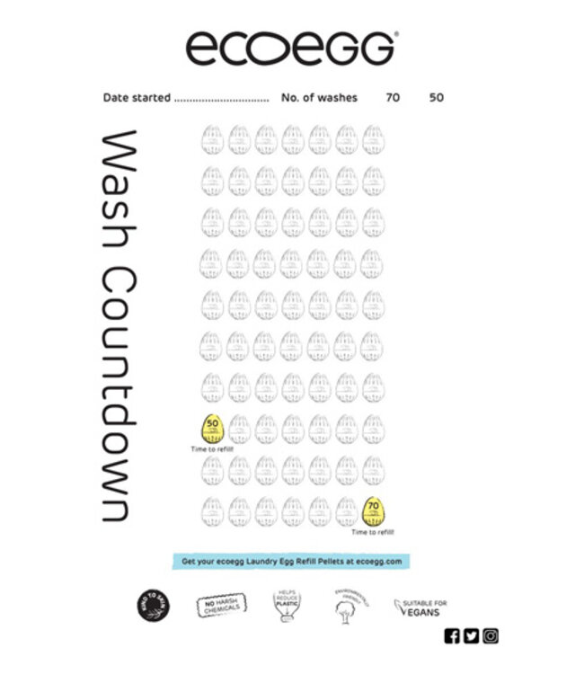 EcoEgg •• Laundry Egg  - Geurvrij | 70 Wasjes