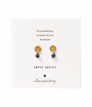 A BEAUTIFUL STORY •• Mini Coin Lapis Lazuli goud Oorbellen