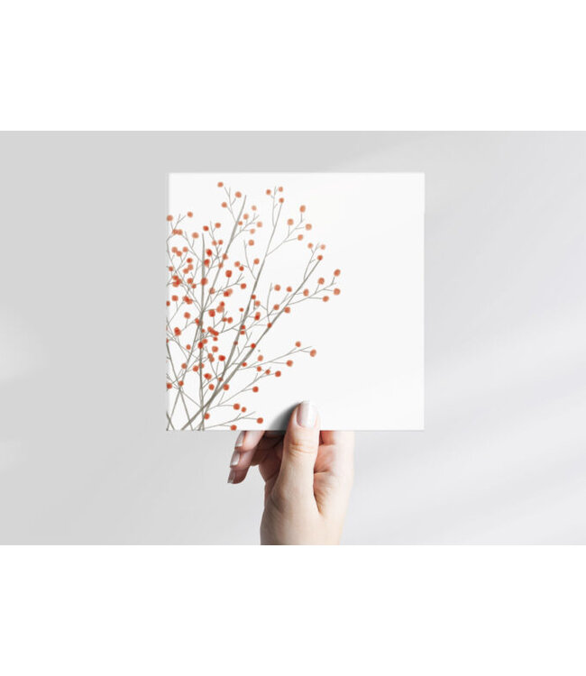 GRAFIQUELIEN •• Wenskaart Rode besjes