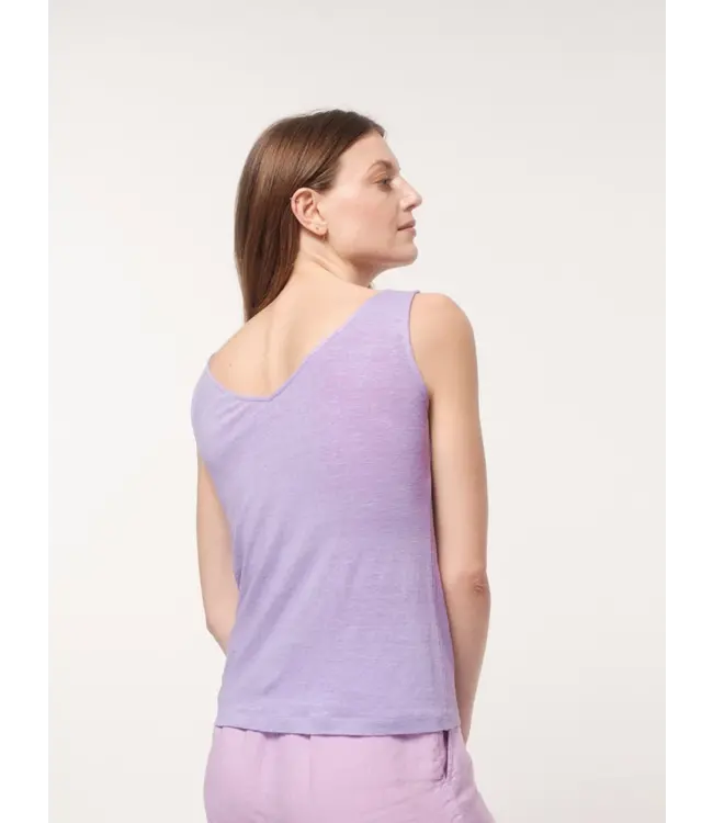 LANIUS •• Tanktop met V-hals (biologisch linnen) | Lila