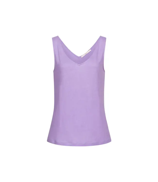 LANIUS •• Tanktop met V-hals (biologisch linnen) | Lila