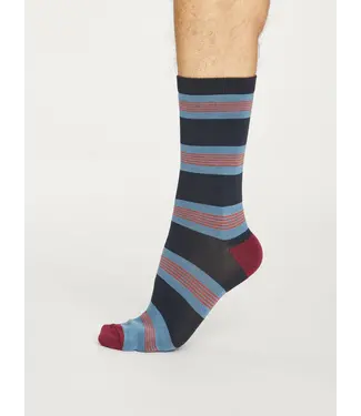 THOUGHT  •• Heren sokken Jesper Stripe Socks | Ash Blue