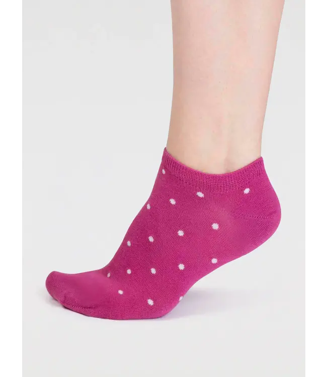 THOUGHT  •• Dottie Spotty Trainer Socks | Raspberry Pink