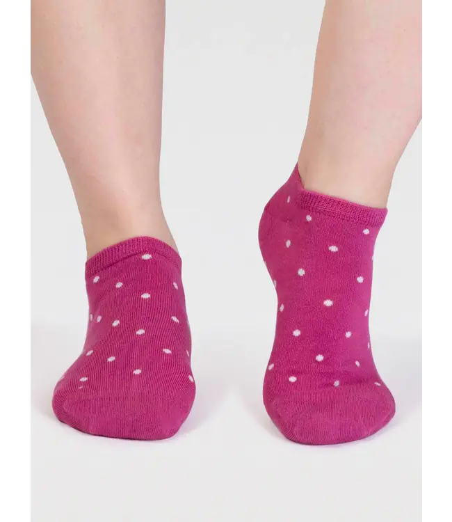 THOUGHT  •• Dottie Spotty Trainer Socks | Raspberry Pink