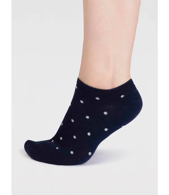 THOUGHT  •• Dottie Spotty Trainer Socks | Navy