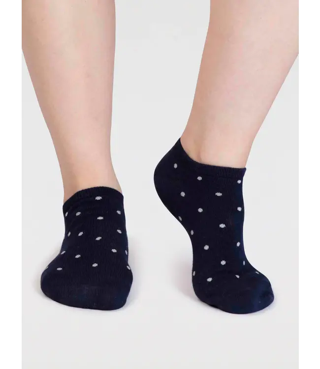 THOUGHT  •• Dottie Spotty Trainer Socks | Navy