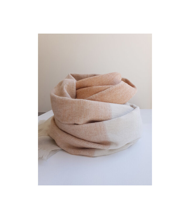 Bufandy •• Brushed Ombre Coral Peach | Alpaca Shawl
