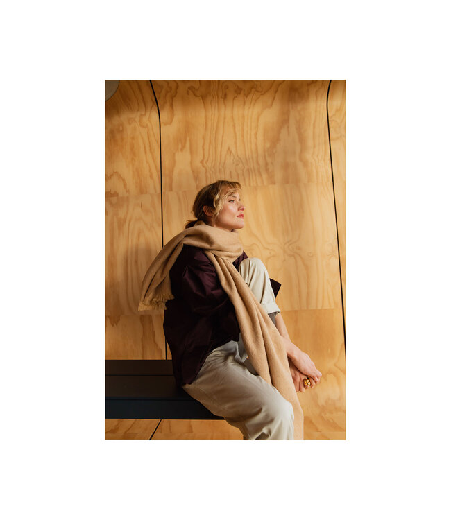 Bufandy •• Brushed Solid Café au Lait | Alpaca Shawl