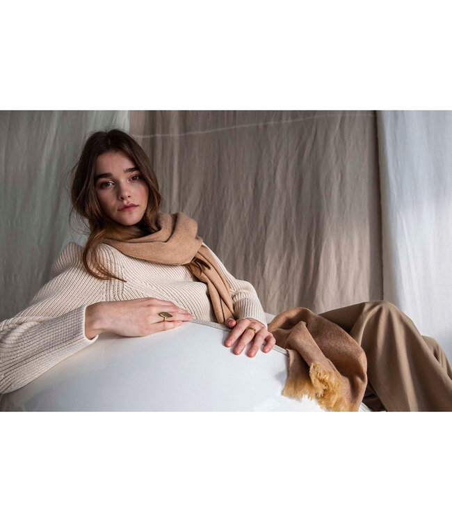 Bufandy •• Brushed Solid Café au Lait | Alpaca Shawl