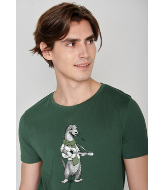 GREENBOMB •• T-shirt Animal Otter Guitar Guide | Bottle Green