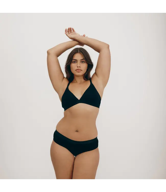 Organic Basics •• Rib-Flex Triangle Bra| black