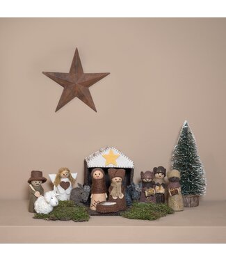 SJAAL MET VERHAAL  •• Kerststal Bruin