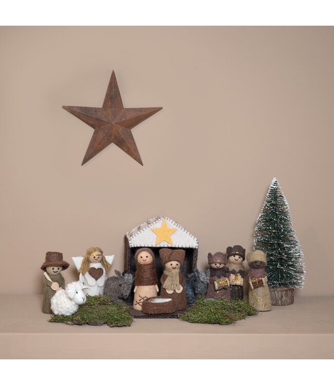 SJAAL MET VERHAAL  •• Kerststal Bruin