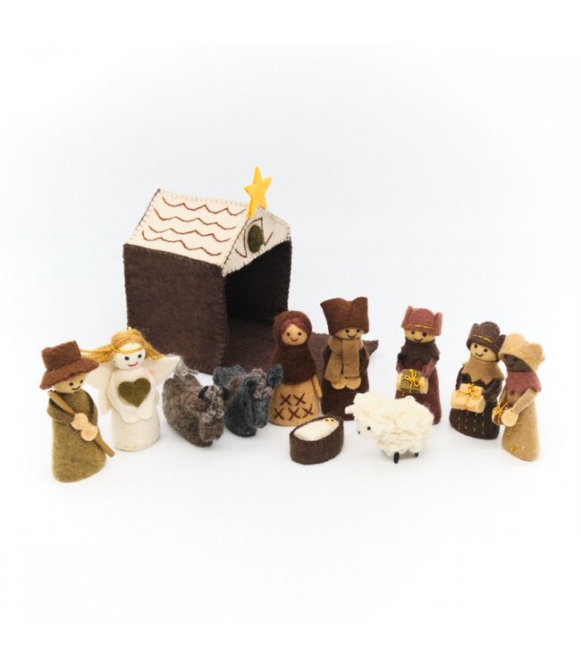 SJAAL MET VERHAAL  •• Kerststal Bruin