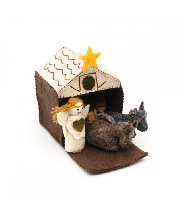 SJAAL MET VERHAAL  •• Kerststal Bruin