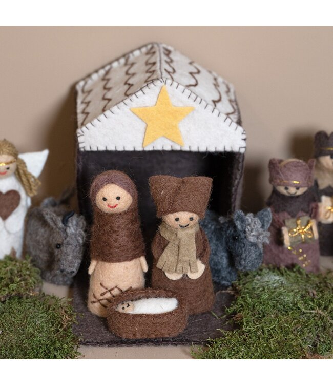 SJAAL MET VERHAAL  •• Kerststal Bruin