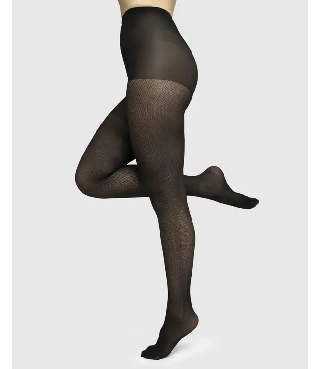 SWEDISH STOCKINGS •• Emma Nina Fishbone black| panty in 40 denier