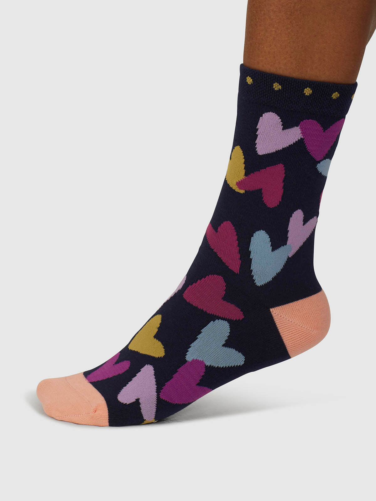 Tyas Heart Organic Cotton Socks navy