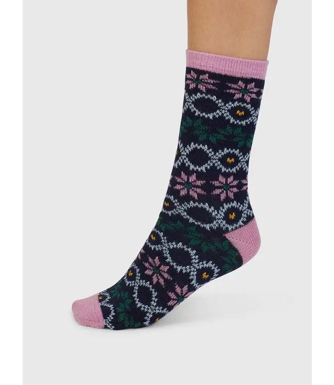 THOUGHT  •• Eleni Fair Ilse Wool Socks | Navy