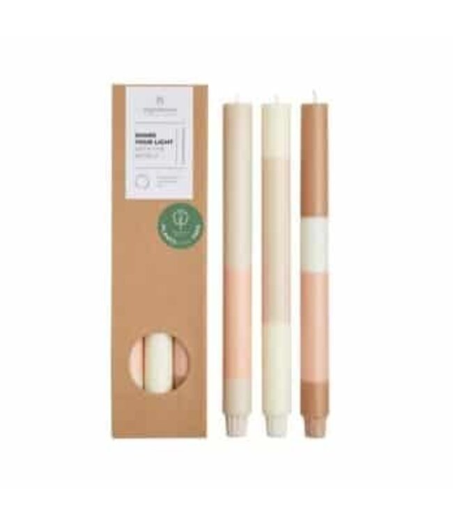 Original Home •• Layered Candles Limestone | 3 stuks