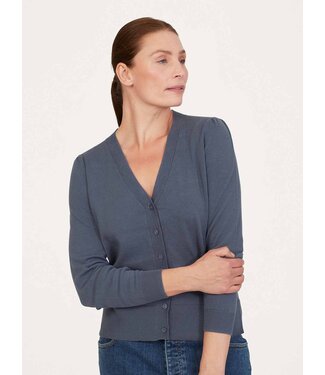 THOUGHT  •• Dotti Organic Cotton V-Neck Cardigan | storm blue