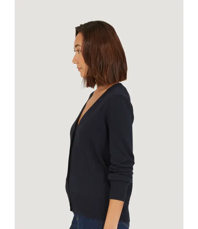 THOUGHT  •• Dotti Organic Cotton V-Neck Cardigan | navy