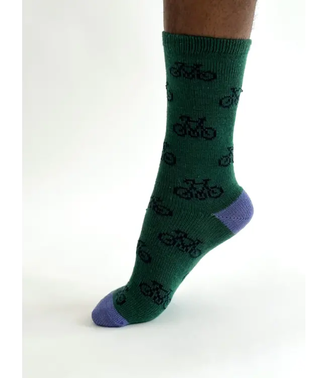 THOUGHT  •• heren sok Erskine Bike Wool Socks | dark green