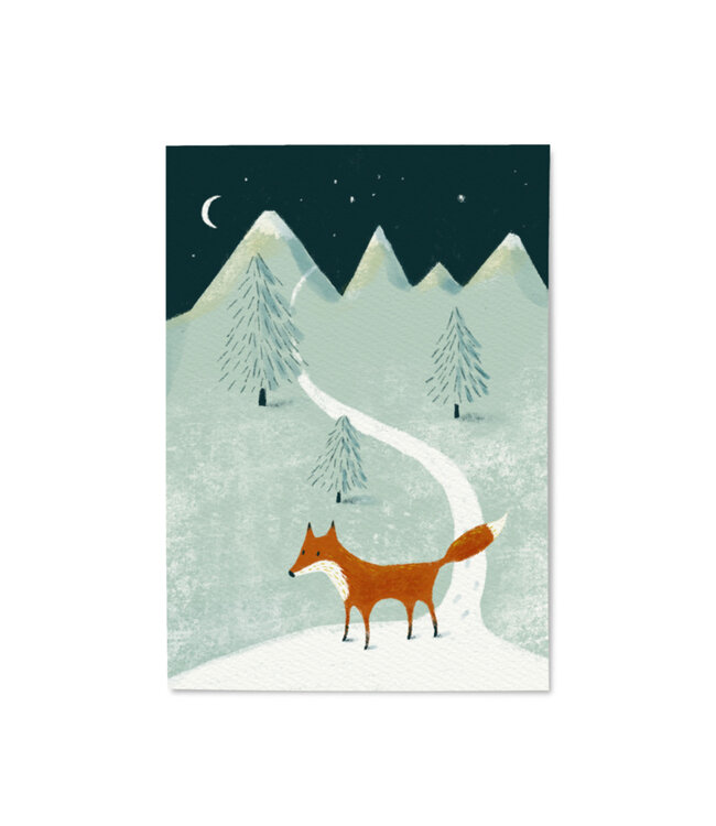Illu-ster •• Ansichtkaart of A5 print | Winter Fox