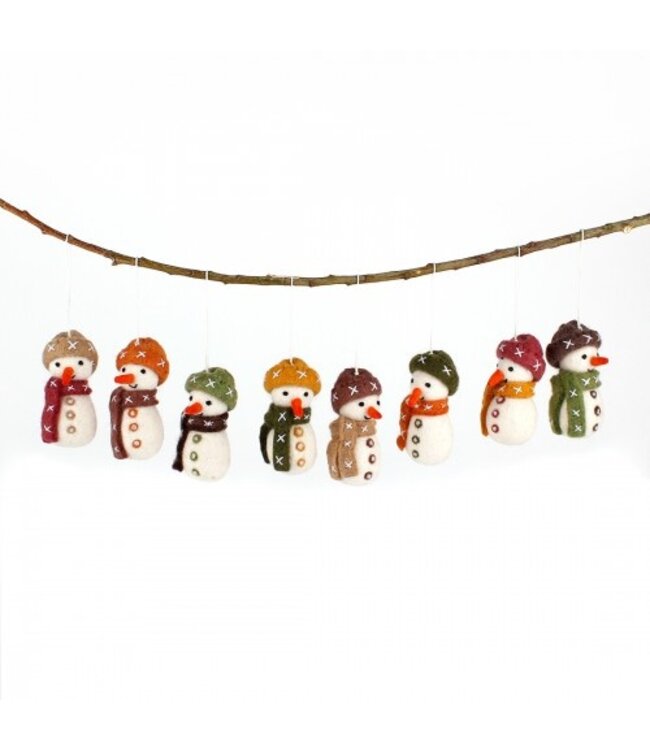 SJAAL MET VERHAAL  •• Hanger sneeuwpopje | aardetinten