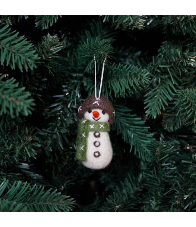 SJAAL MET VERHAAL  •• Hanger sneeuwpopje | aardetinten