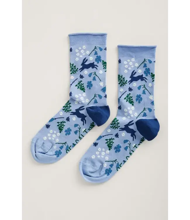 SEASALT CORNWALL •• Women Arty Socks | Woodland Valley Dusty Blue