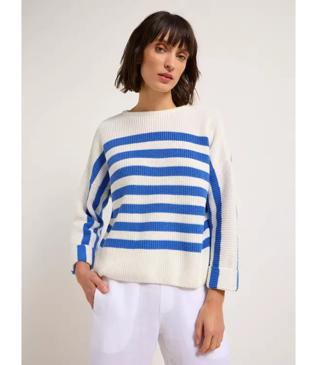 Blauw wit gestreepte trui dames deals
