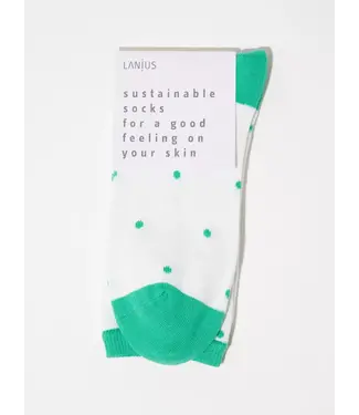 LANIUS •• SOCKS WITH DOTS | off white- green