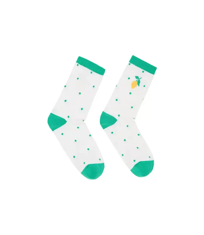 LANIUS •• SOCKS WITH DOTS | off white- green