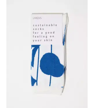 LANIUS •• Sokken " Graphic dots" | Off white- blue