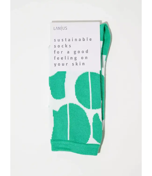 LANIUS •• Sokken " Graphic dots" | Off white- green