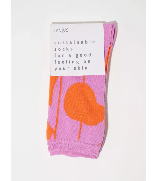 LANIUS •• Sokken " Graphic dots" | Light coral- Bloom