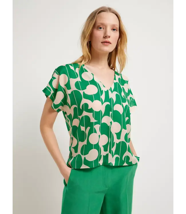 LANIUS •• Blusenshirt print graphic dots | green