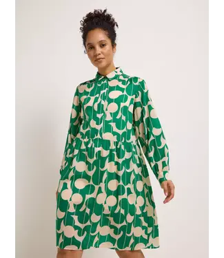 LANIUS •• Hemdblusenkleid print graphic dots | Green