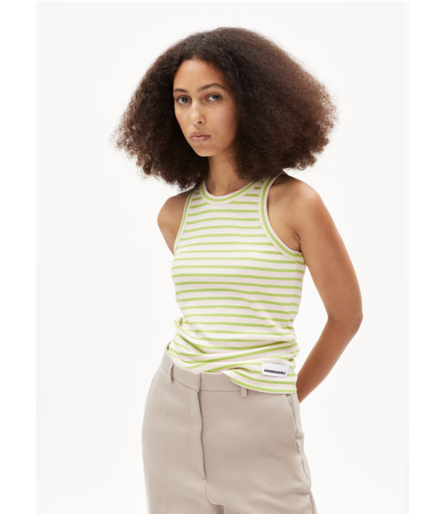 ARMEDANGELS •• Top KANITAA STRIPES | Super lime-pink light