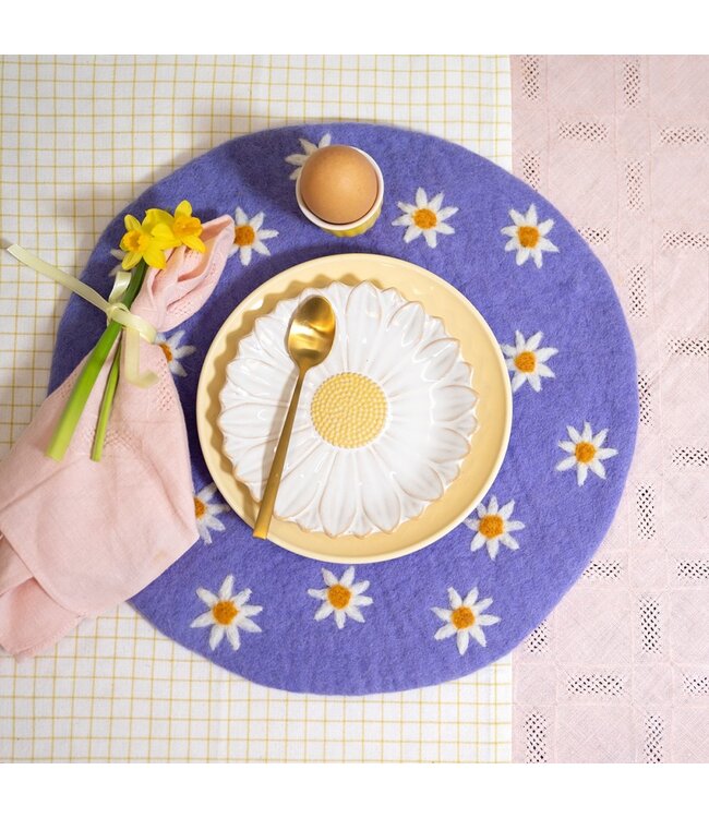 SJAAL MET VERHAAL  •• Onderzetter 35 cm Margrietjes | verschillende kleuren