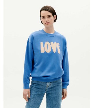 THINKING MU •• Love Ecru Heritage Blue Sweatshirt