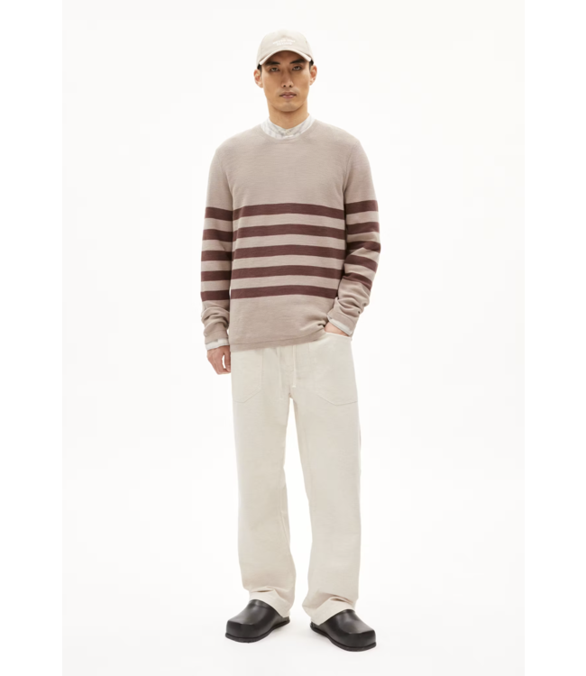 ARMEDANGELS •• Trui TOLAA STRIPES | Sand Stone- Nutshell