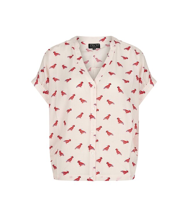 ZILCH •• Blouse Wide | Parrot Off White