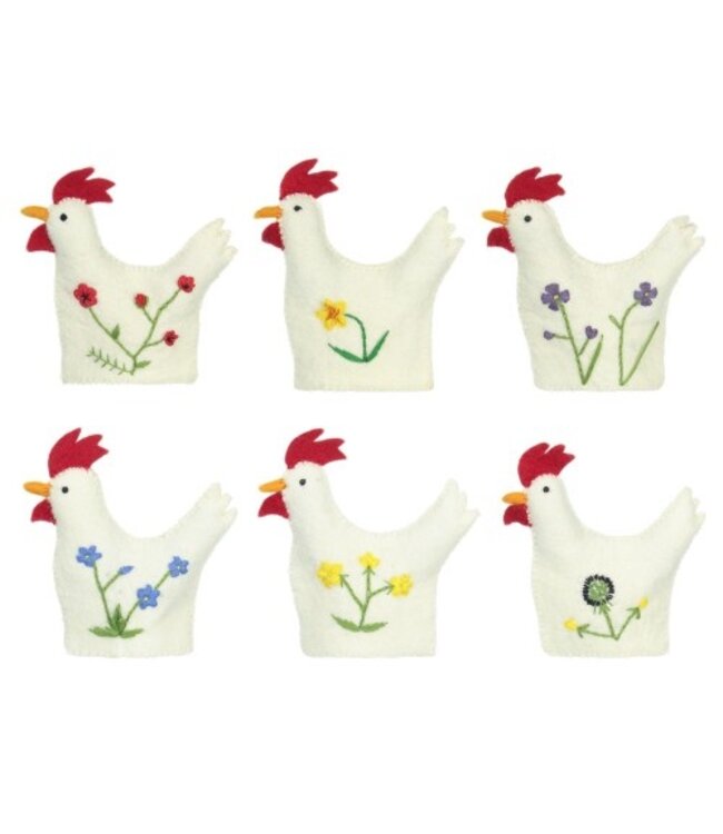 SJAAL MET VERHAAL  ••  Eiwarmer Haan met geborduurd bloemetje