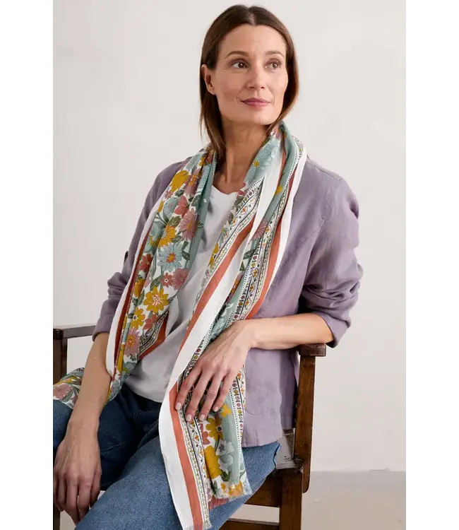 SEASALT CORNWALL •• Summer Scarf | Flowering Border Chalk