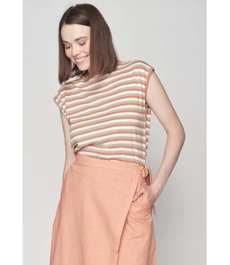 GREENBOMB •• Basic Timid Shirt | Peach Stripes