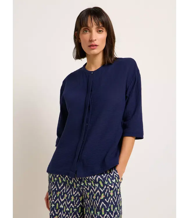 LANIUS •• Structured Blouse | Night Blue