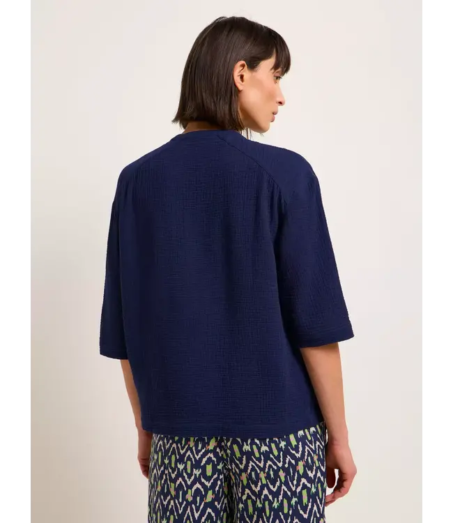 LANIUS •• Structured Blouse | Night Blue