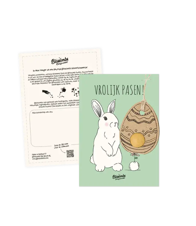 BLOSSOMBS •• HANGER FLOWER ON CARD RABBIT